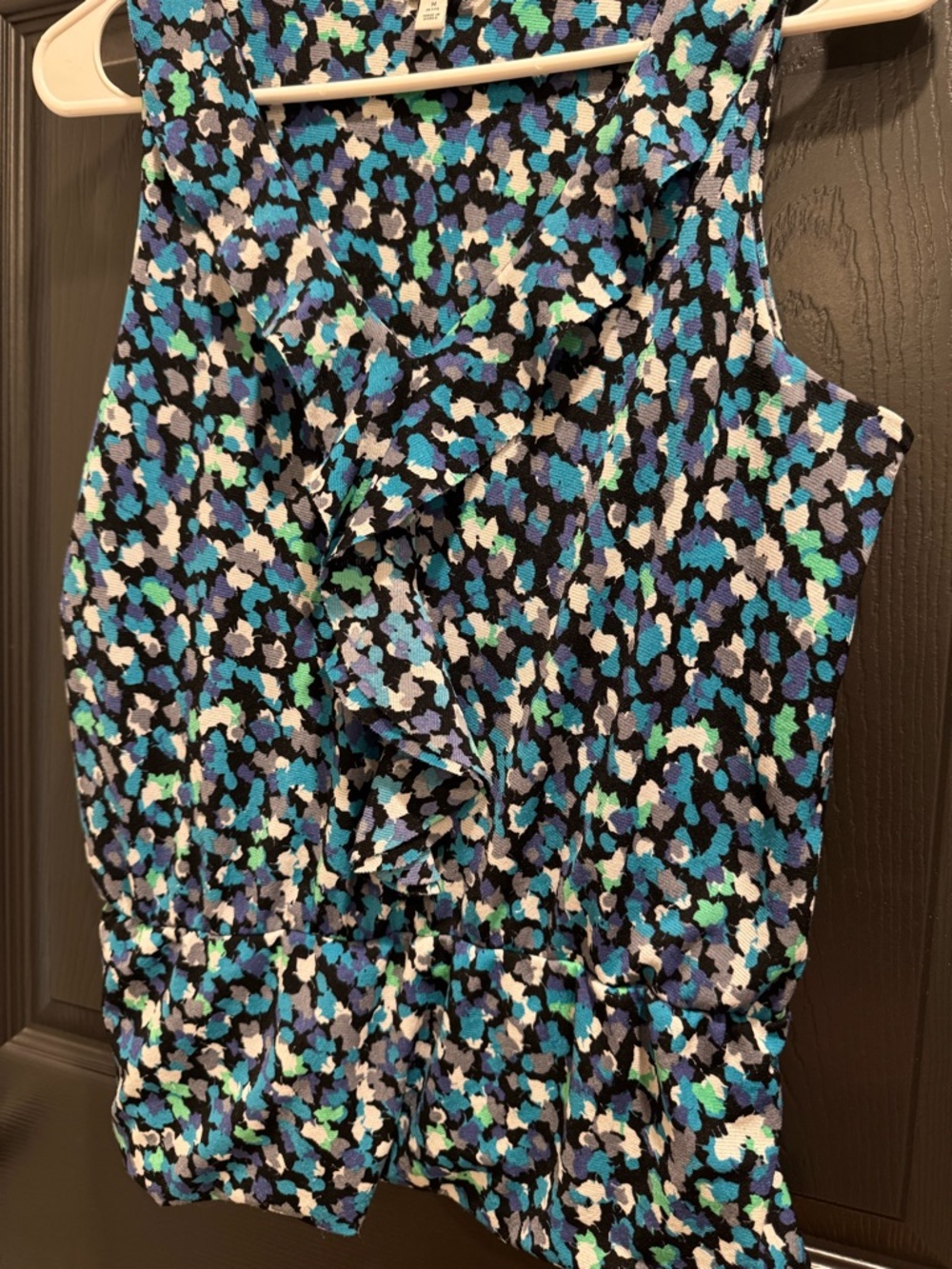 Halogen Blue, Teal & Black Abstract Ruffle Top - Picture 2 of 4